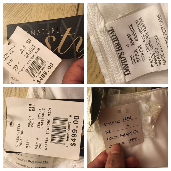 NWT David’s Bridal wedding dress SZ 4 white color - Picture 4 of 8